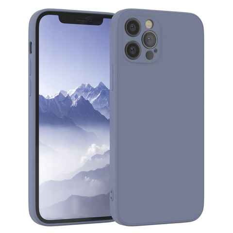 EAZY CASE Handyhülle TPU Hülle für Apple iPhone 12 Pro 6,1 Zoll, Silikon Schutzhülle mit Kameraschutz Matt Back Cover Soft Eis Blau