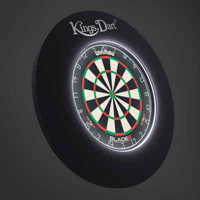 Kings Dart Dartscheibe Dart-Set Vision LED Winmau Dartboard Blade 6, Turnierdartscheibe nach WDF-Standard