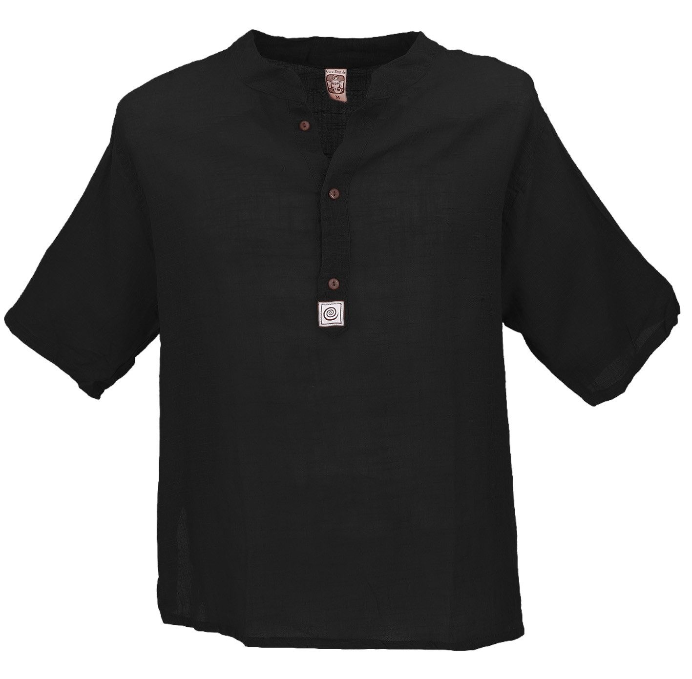 Guru-Shop Hemd & Shirt Yoga Hemd, lässiges Baumwollhemd mit.. Ethno Style, alternative Bekleidung