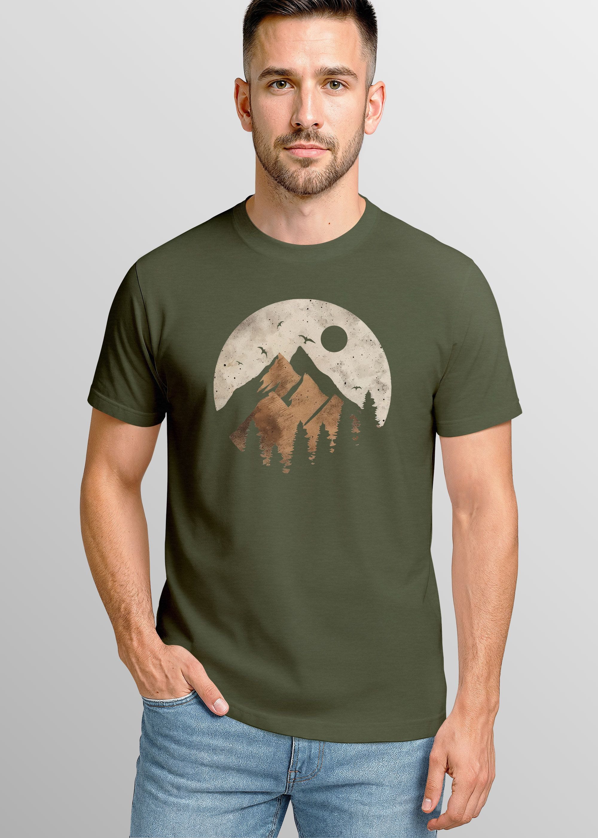 Neverless Print-Shirt Herren T-Shirt Berge Wandern günstig online kaufen