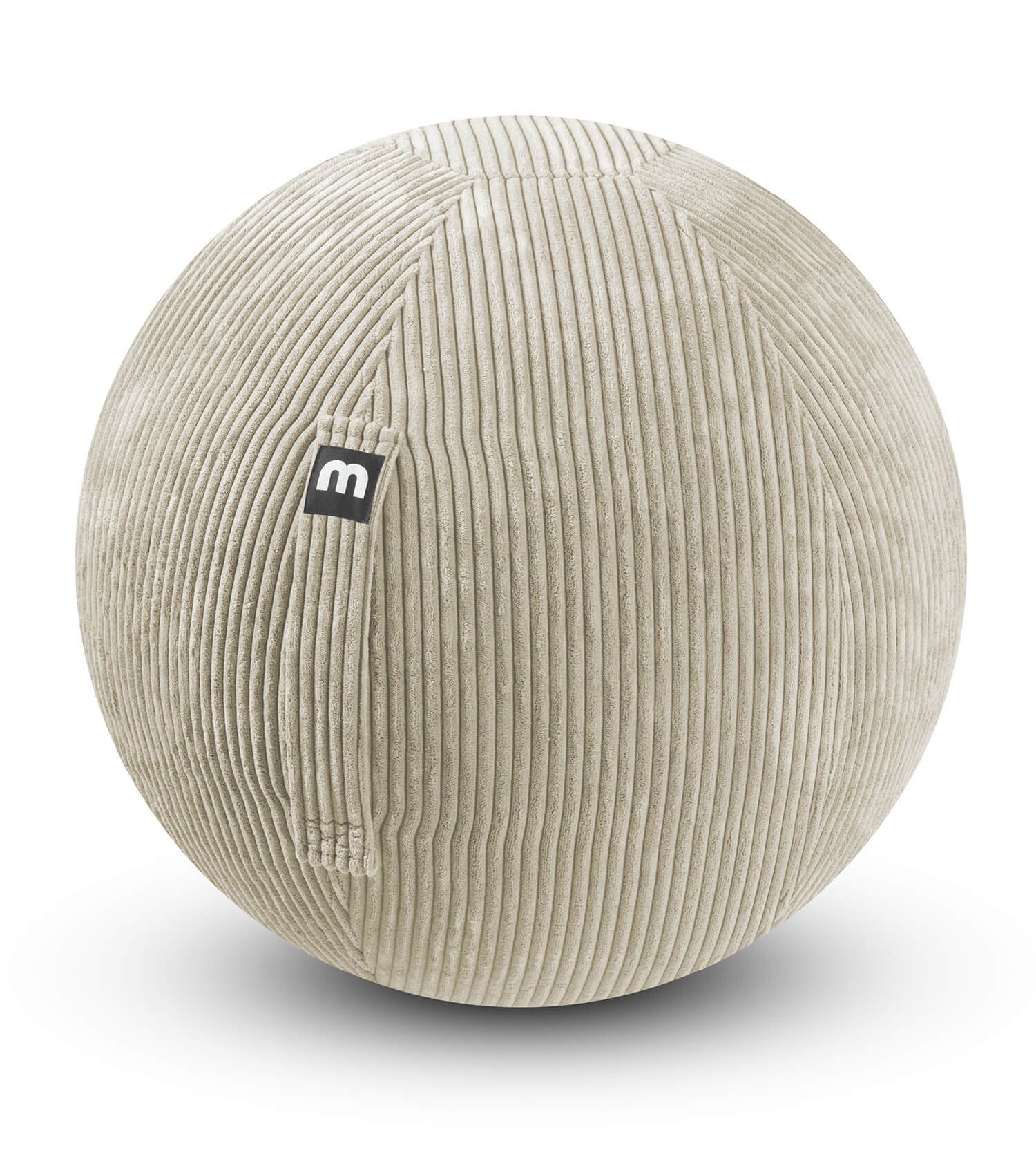 mokebo Sitzball Der Sportliche (mit Cordbezug), ergonomische Sitzmöglichkeit fürs Büro & Homeoffice in Beige