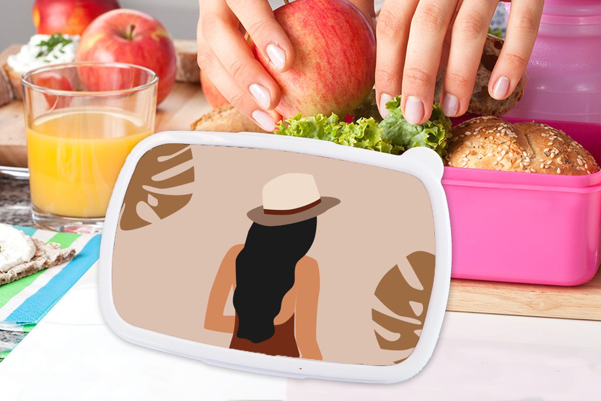 Pastell Snackbox, Brotdose - (2-tlg), Kinder, Rosa, Mädchen, Lunchbox - Brotbox Sommer MuchoWow Kunststoff, für Kunststoff Erwachsene,