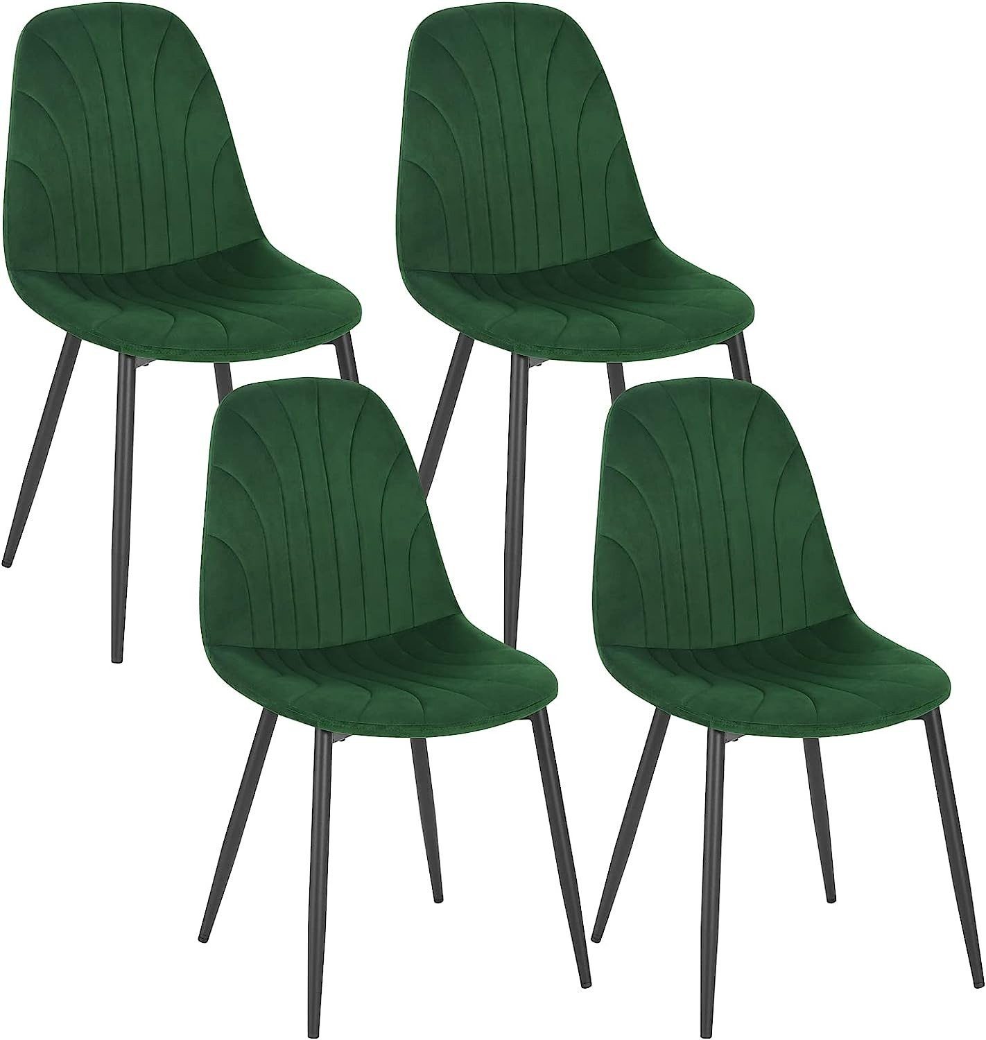 EUGAD Esszimmerstuhl (Set, 4 St), ergonomischer Polsterstuhl mit Samtbezug günstig online kaufen