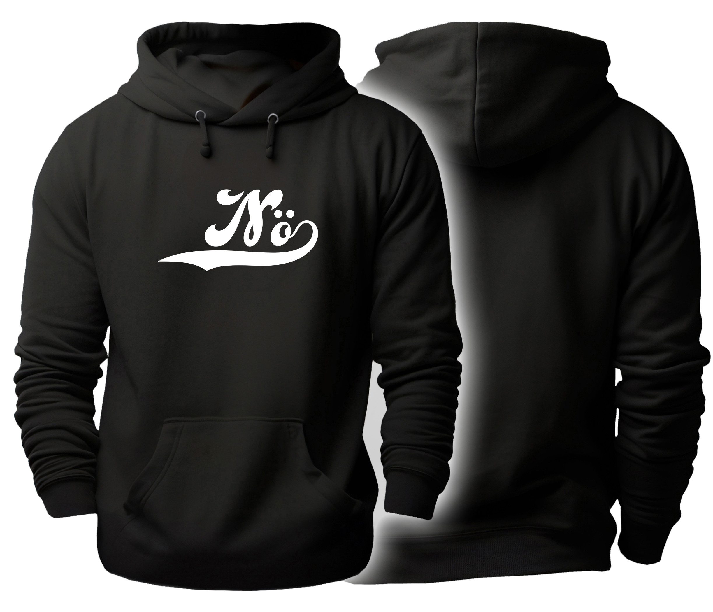 MyDesign24 Hoodie Nö! Kapuzen Pullover Schwarzer Männer und Frauen Hoodie Gr.XS i1059