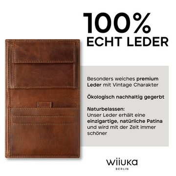 wiiuka Geldbörse moneii Portemonnaie mit Münzfach für Herren, Brieftasche Handgefertigt - Echt Leder, Premium Qualität