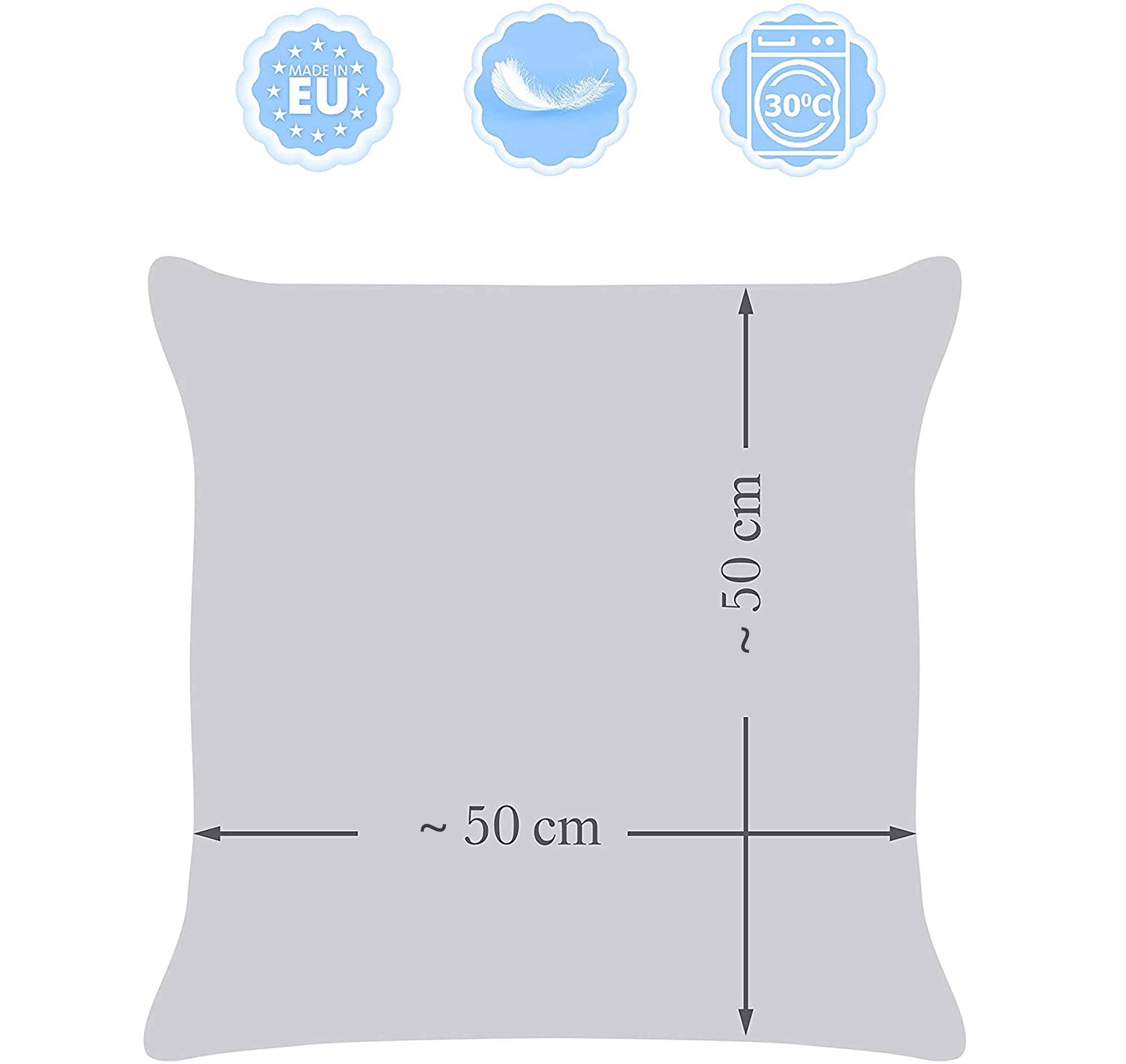Amilian Dekokissen 4er Set - Dekokissen mit Füllung - 50x50 cm - Deko Kissen