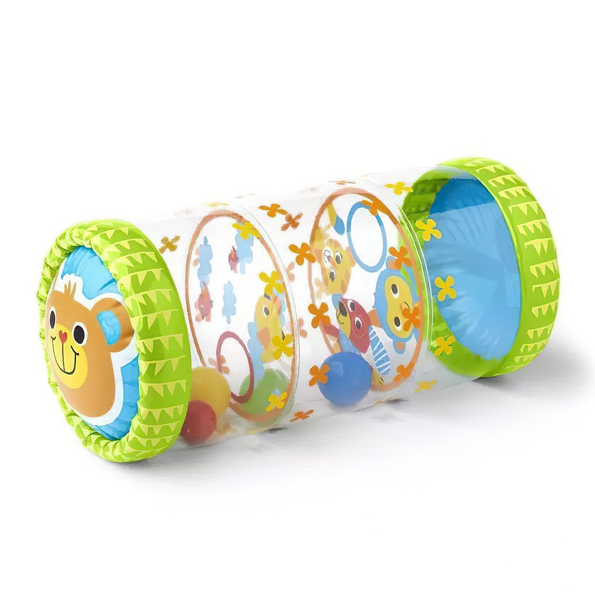 Novzep Krabbelrolle Krabbelhilfe für Babys,Baby-Rolle mit Meeresbällen&Glocke,PVC, (1-tlg), Krabbelspielzeug für Babys,Aufblasbares Baby-Rollerspielzeug