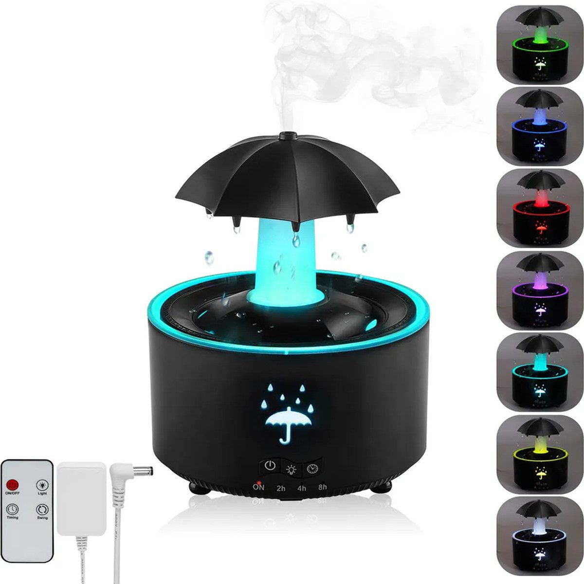 Luftbefeuchter Rotierender LED Regenschirm-Luftbefeuchter Aromatherapie-Diffusor