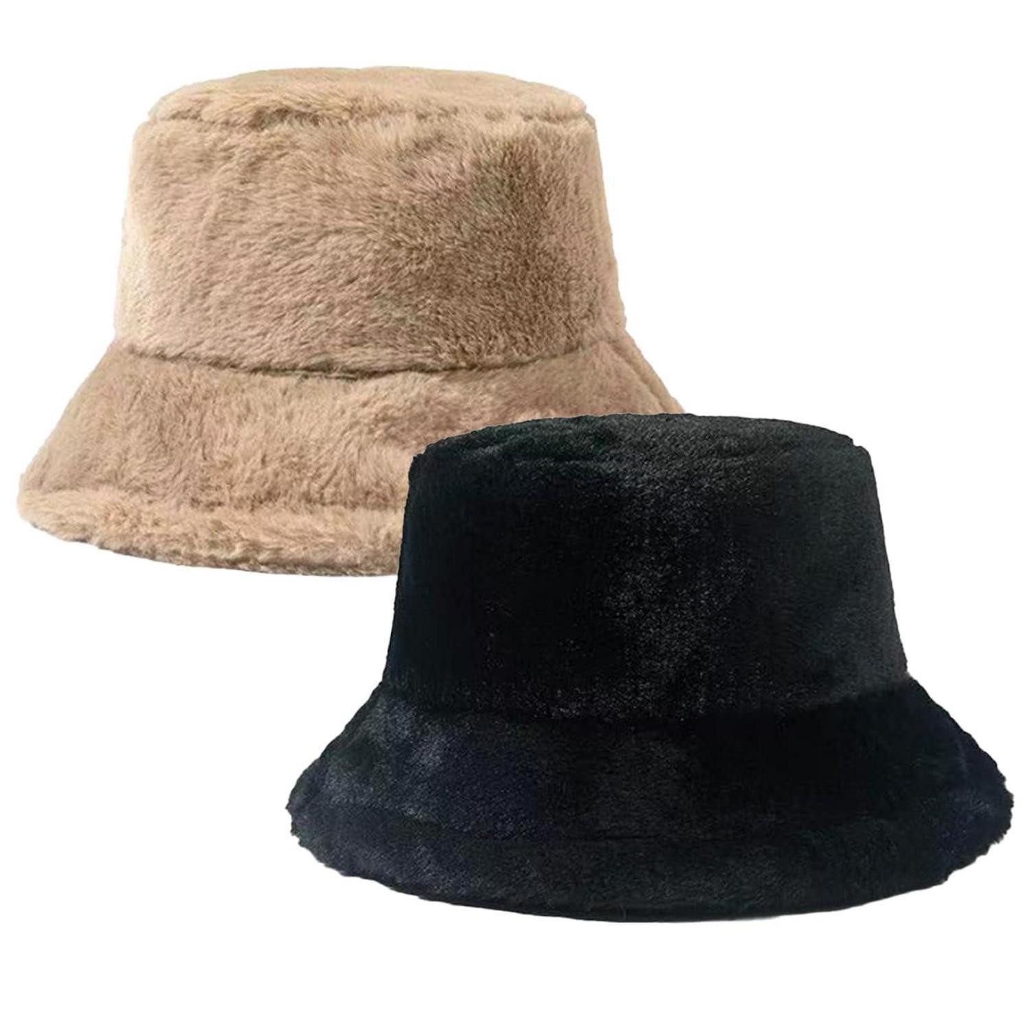 LuxusKollektion Fischerhut Wintermütze Damen Fischerhut Flauschig Warm (2-St)
