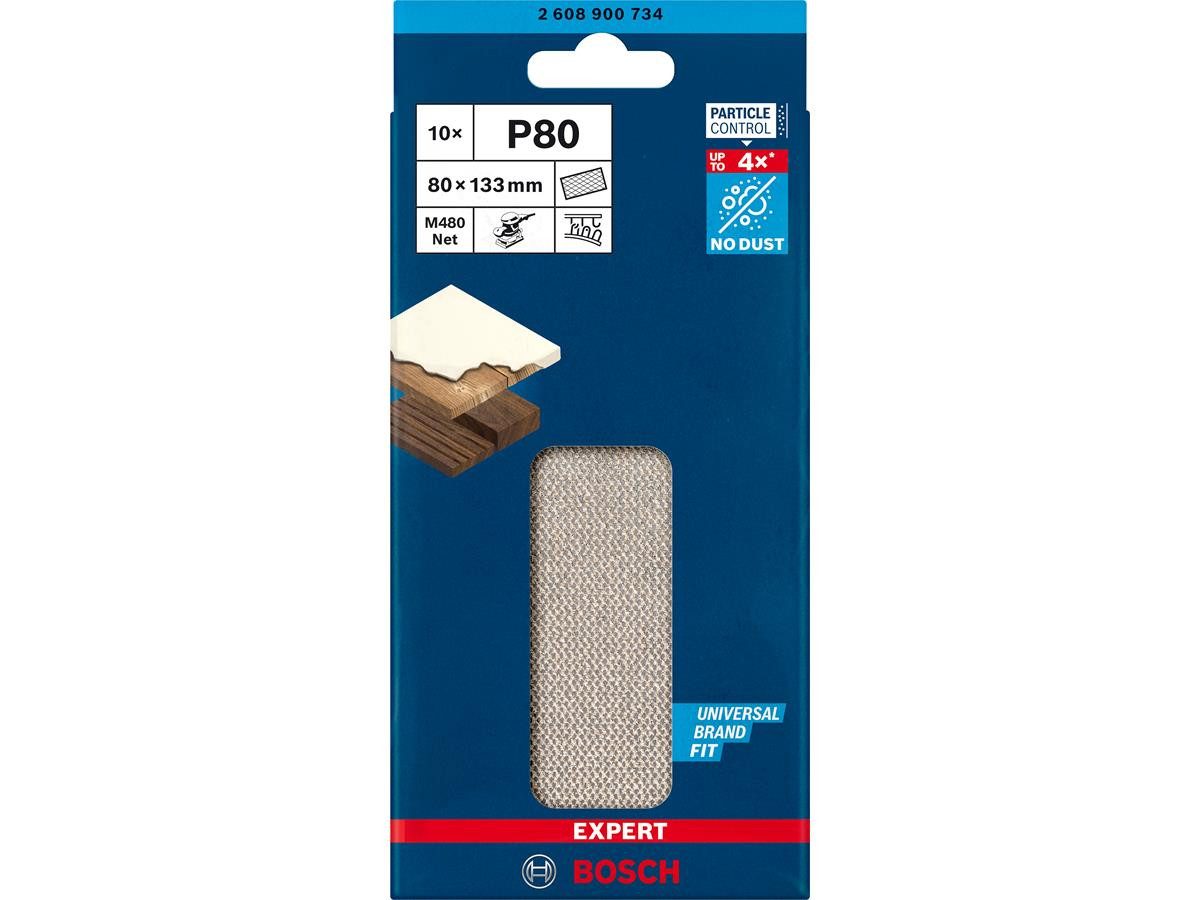 BOSCH Schleifpapier M480 80x133 mm, (Set), 10er-Pack