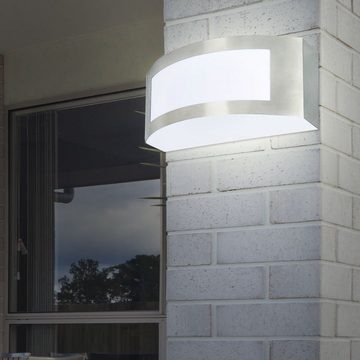 V-TAC Außen-Wandleuchte, Leuchtmittel nicht inklusive, Außenlampe Wandleuchte Hauswandlampe Edelstahl IP44 silber L 25 cm