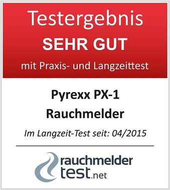 Pyrexx PX-1 Rauchwarnmelder Holzdunkel - 1er Set Rauchmelder