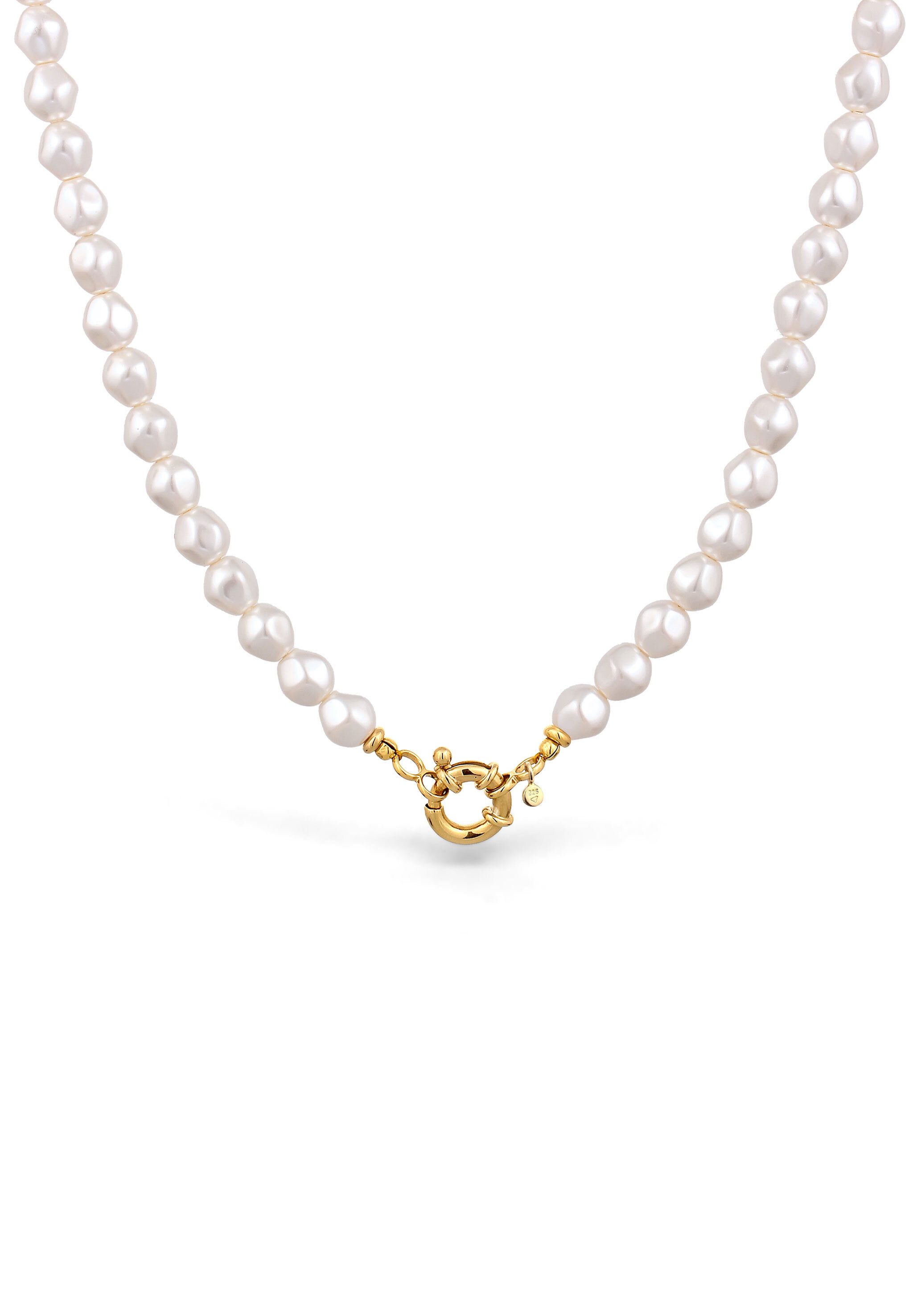 Elli Perlenkette Weiß 925 Sterling Silber vergoldet, mit Perlen von Swarovs günstig online kaufen