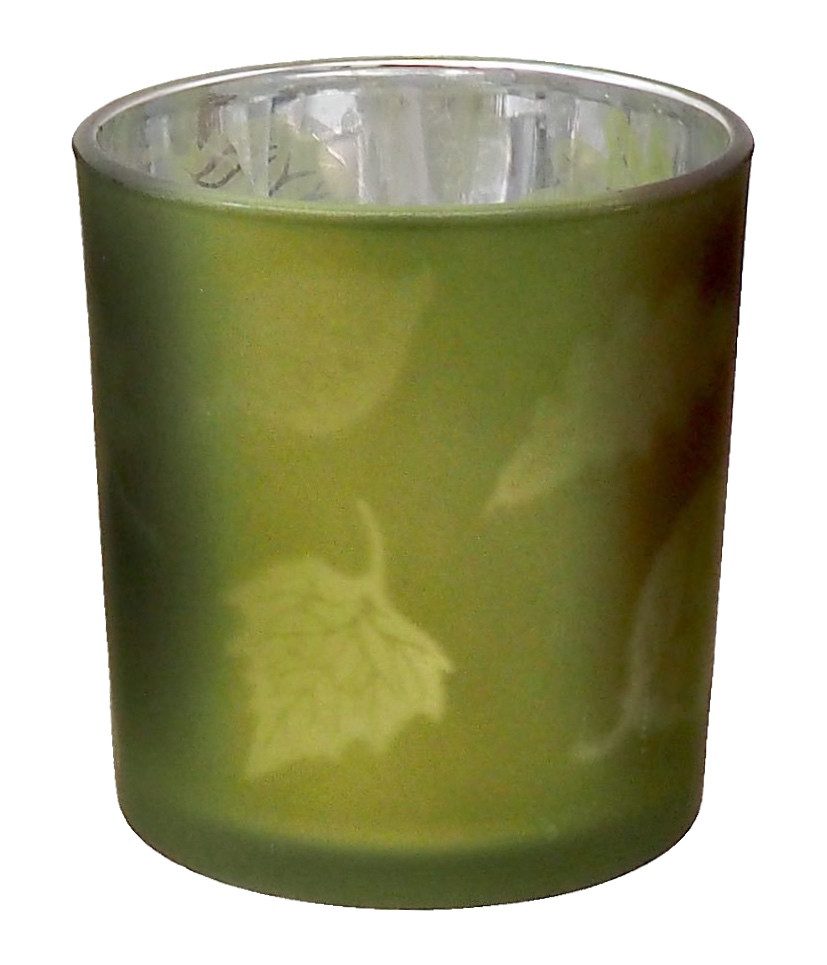 ZauberDeko Windlicht Windlicht Glas mit Blättern günstig online kaufen