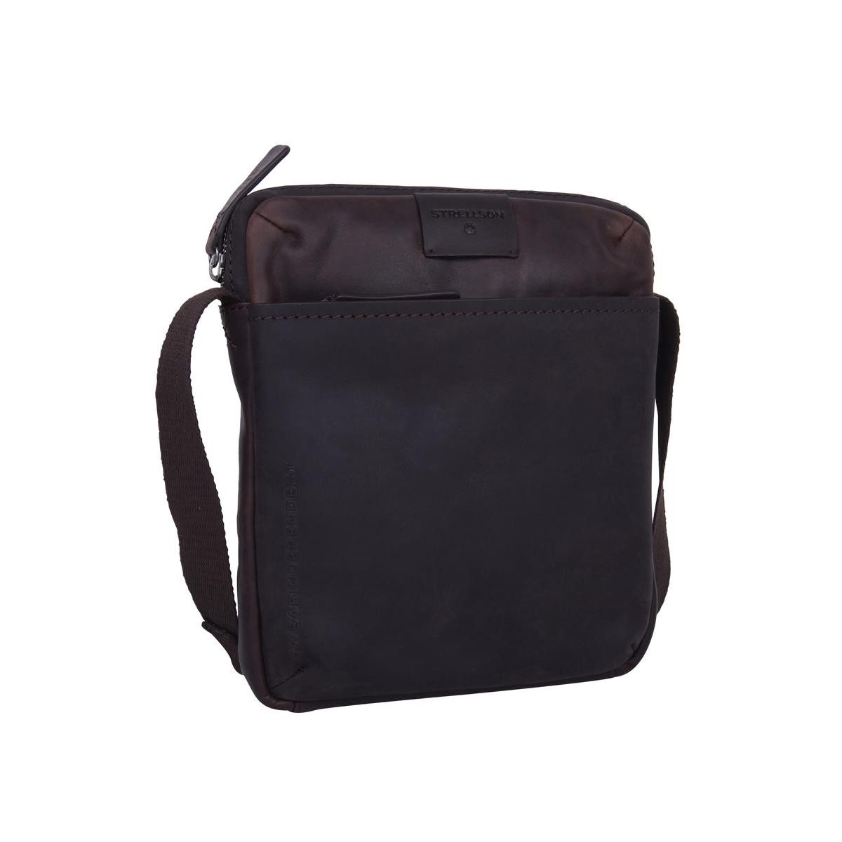 Strellson Umhängetasche Brick Lane Marcus Shoulderbag xsvz Herren Umhängetasche Leder Hochform (ein Stück, 1-tlg., ca. B/H/T 20/23/3 cm), Messenger