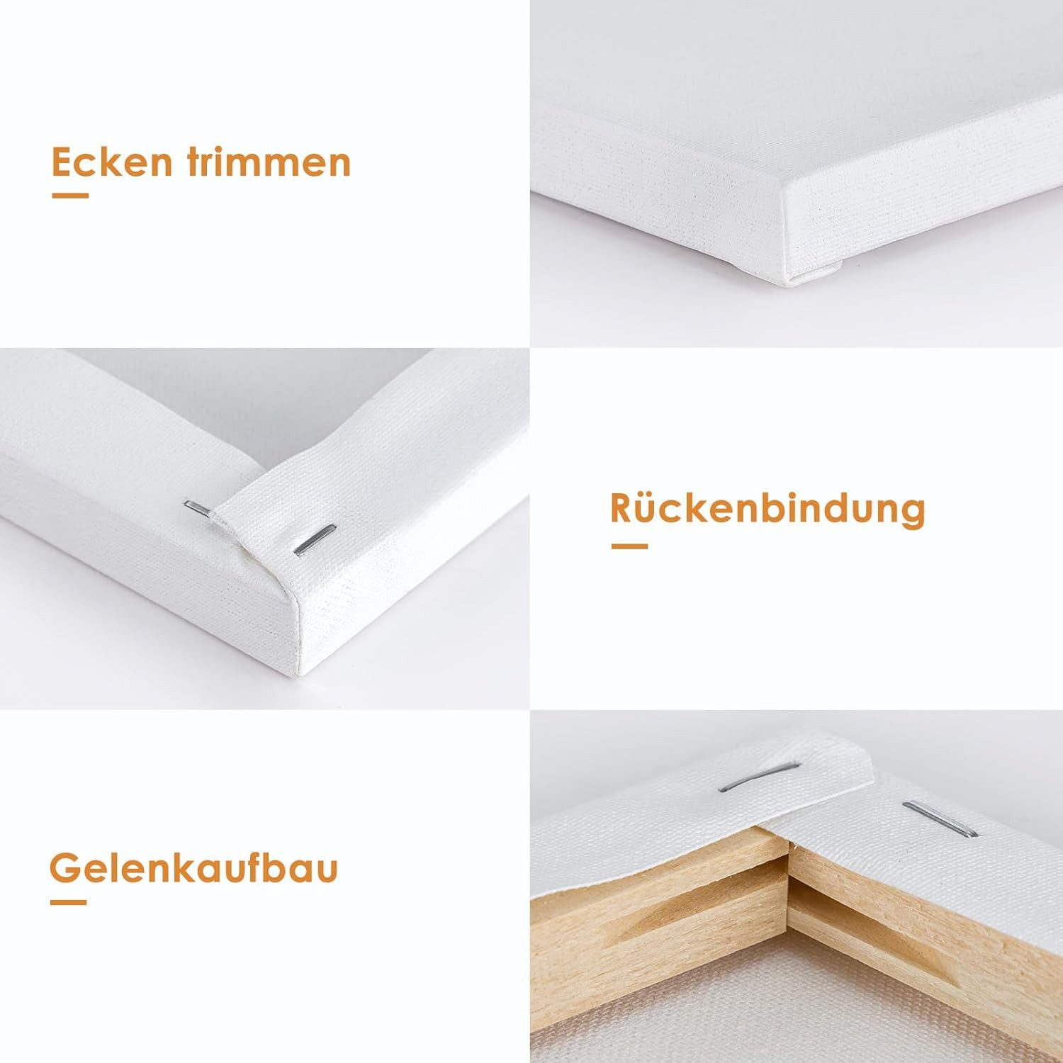 Youyijia Keilrahmen Künstler-Leinwand Set 15-teilig Baumwolle