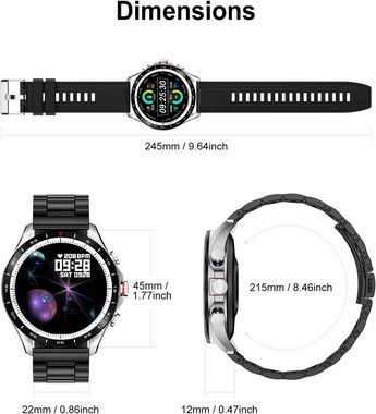 Lige Herren, Aktivitätstracker Fitness Bluetooth Anruf Smartwatch (Andriod iOS), mit Herzfrequenz Schlafmonitor 5ATM Wasserdicht Armbanduhr Sportuhren