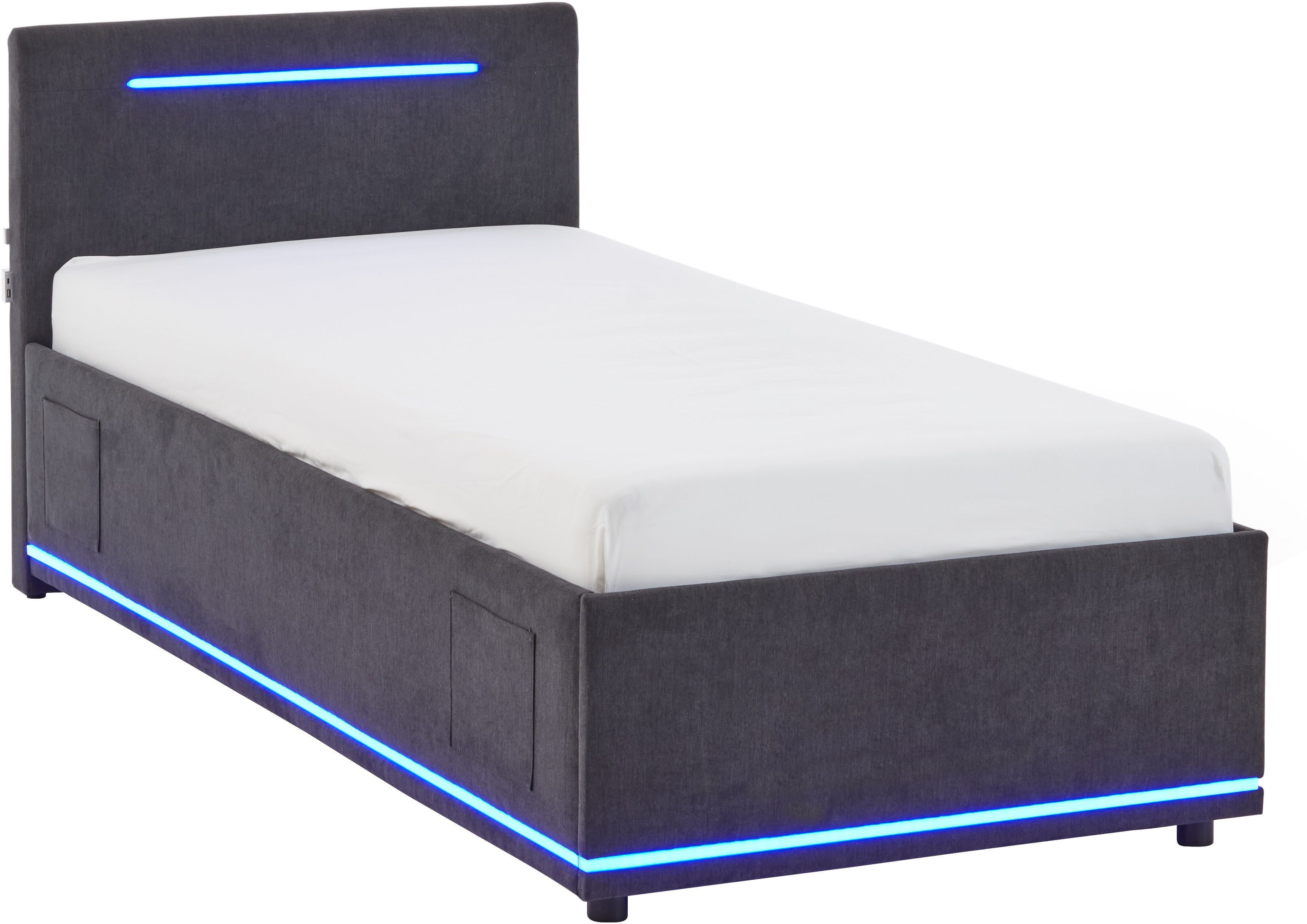 meise.möbel Polsterbett CIRCLE inkl. LED-Beleuchtung & USB-Anschluss, wahlweise mit Bettkasten, erhältlich in den Breiten 90cm, 120cm & 140cm