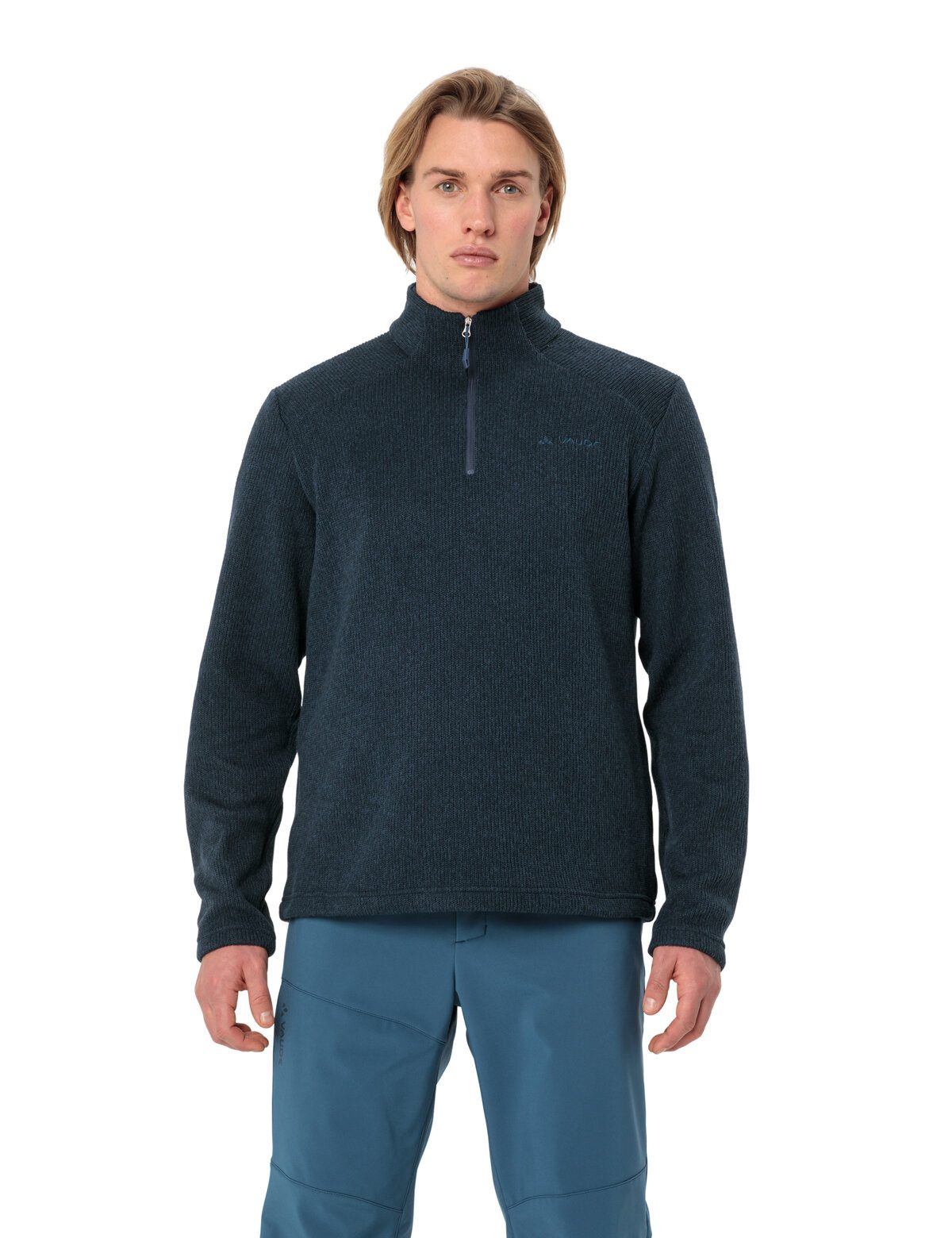 VAUDE Stehkragenpullover MEN'S TESERO PULLOVER II mit kurzem Reißverschluss, in Strickoptik, für kühle Tage