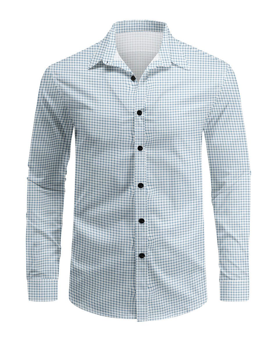 Allthemen Langarmhemd mit Karo Muster Hemd lässiges Herrenhemd Regular Fit günstig online kaufen