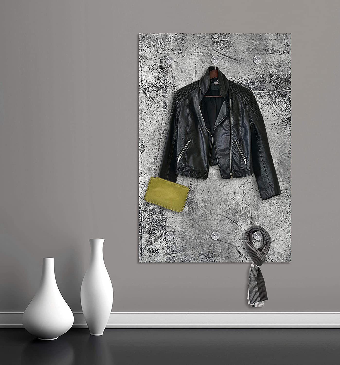 queence Шкафыleiste Brushed Grey, Wand Garderobe, wischtechnik, Beton Optik, grau, platzsparend, modern