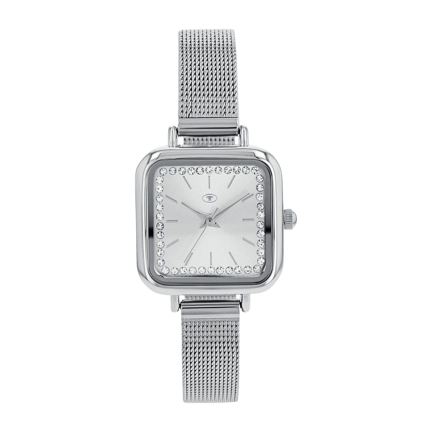 TOM TAILOR Quarzuhr 2100725, Armbanduhr, Damenuhr, Edelstahlarmband, analog, Kristallsteine