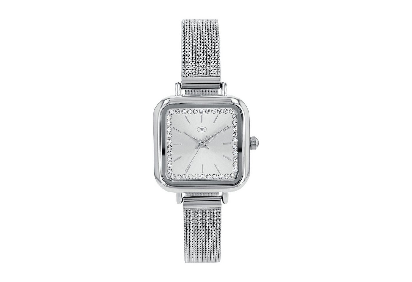 TOM TAILOR Quarzuhr 2100725, Armbanduhr, Damenuhr, Edelstahlarmband, analog, Kristallsteine