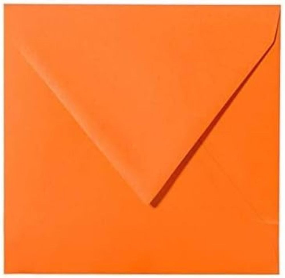 Briefumschläge24Plus Briefumschlag 25 St. 11 x 11 cm Briefumschläge Quadratisch feuchtklebend Mandarine, 11 x 11 mm Briefumschläge Recyceltes Material