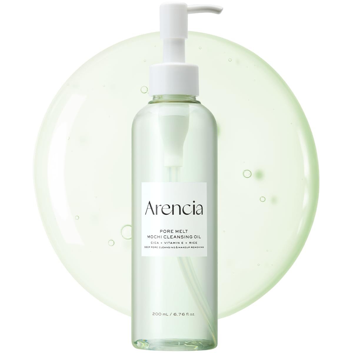 Arencia Gesichts-Reinigungsöl Pore Melt Mochi Cleansing Oil 200ml Reinigungsöl – entfernt Make-up, SPF und Talg, Öl-zu-Milch-Emulsion, mit Reis-Aminosäuren, Vitamin E
