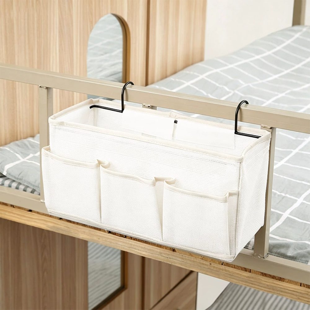 Diwzbyn Betttasche Bett-Organizer Hängeaufbewahrung mit 3 Fächern – Betttasche, für Handy, Bücher & Zubehör – für Bettgestell, Studentenwohnheim