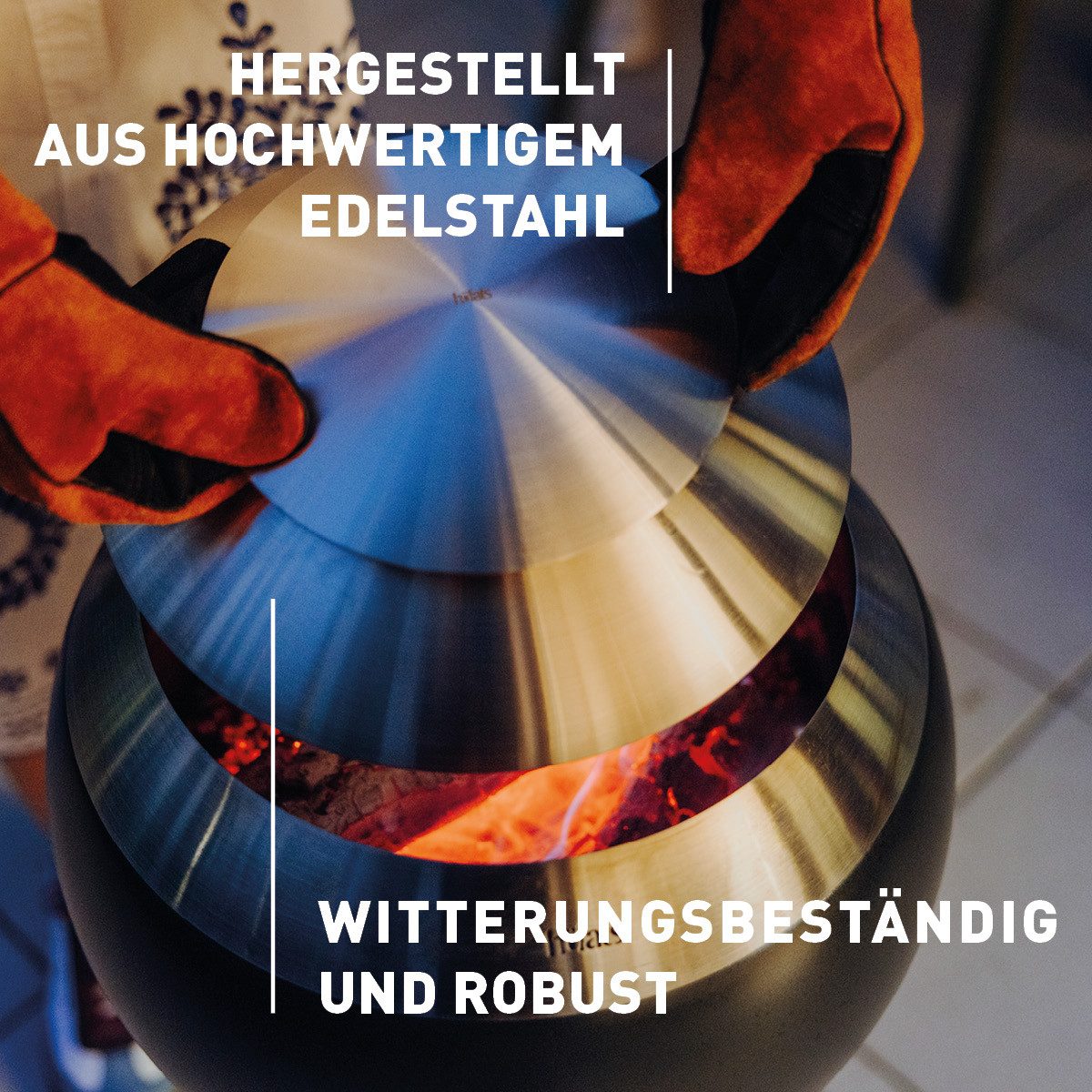 höfats Feuerkorb MOON 45 Deckel, (langlebige Abdeckung zur Vermeidung von Asche- und Funkenflug, Wölbung verhindert Wasseransammlung, witterungsbeständig), langlebiges Produkt, ⌀ 43 cm