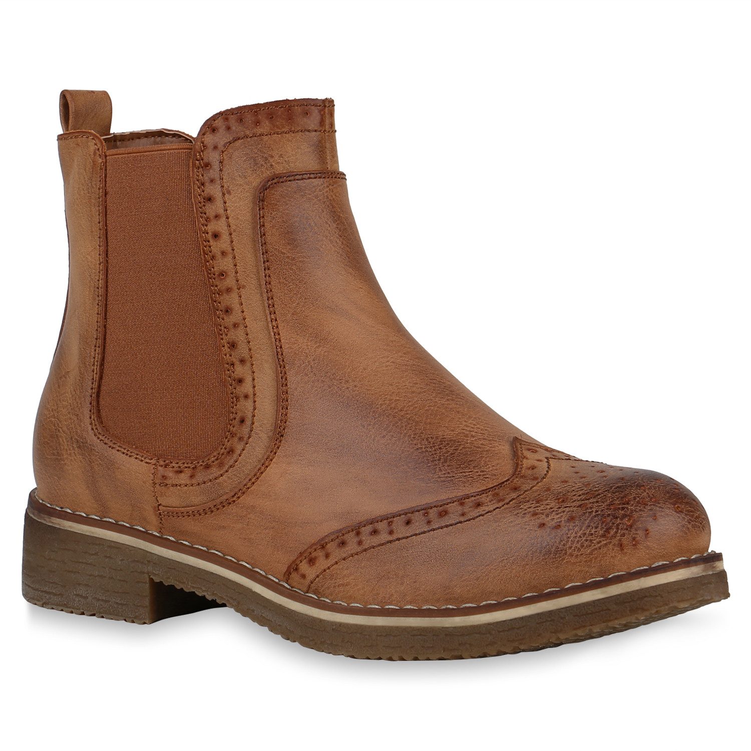 VAN HILL 818251 Chelseaboots Damen Stiefeletten Chelsea Boots Leicht Gefütterte Freizeitschuhe