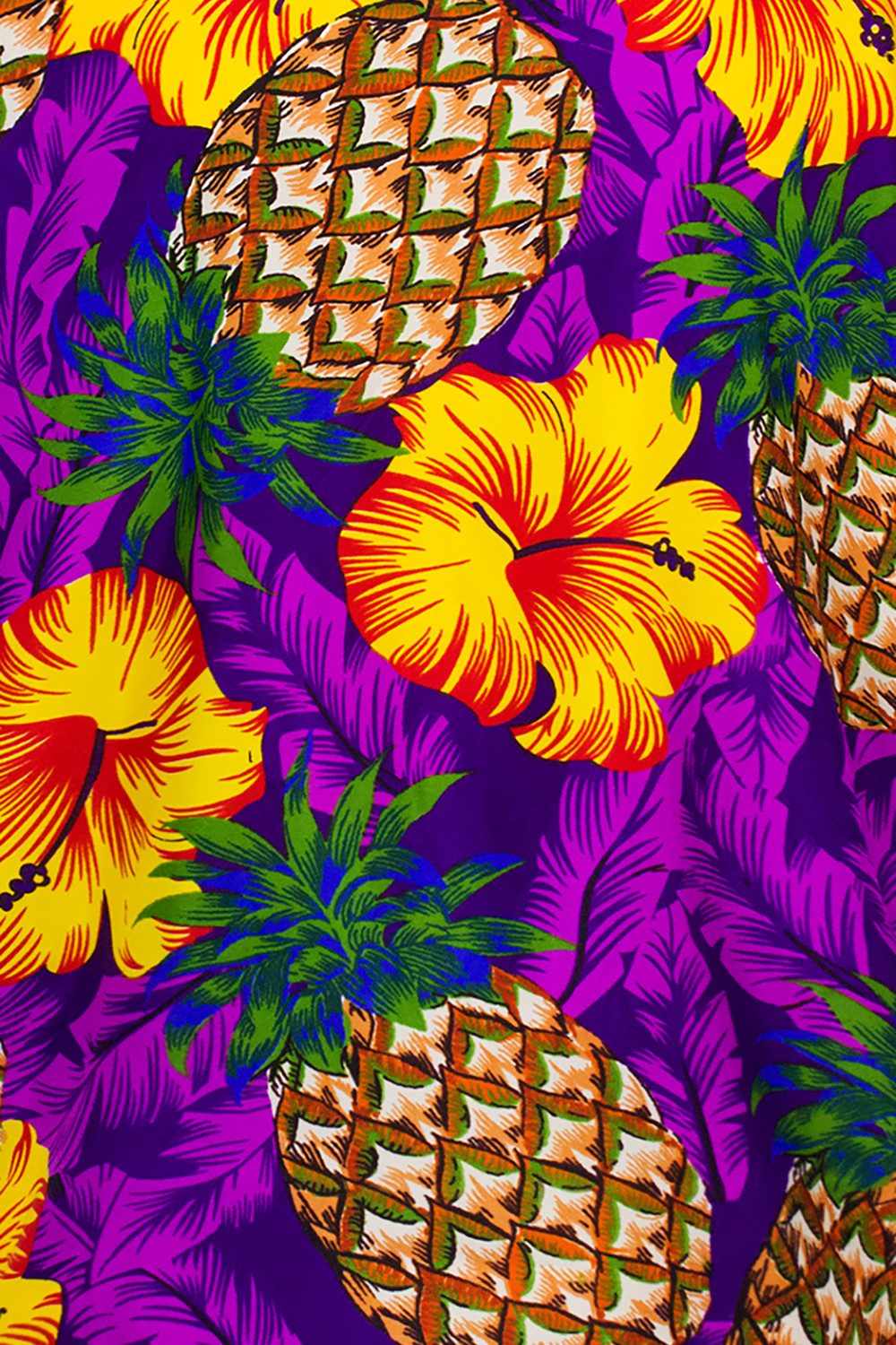 King Kameha Sarong Pineapple Hibiscus Funky Hawaii-Sarong Pareo Cover-Up Strand Bikini, Pareo Cover-Up