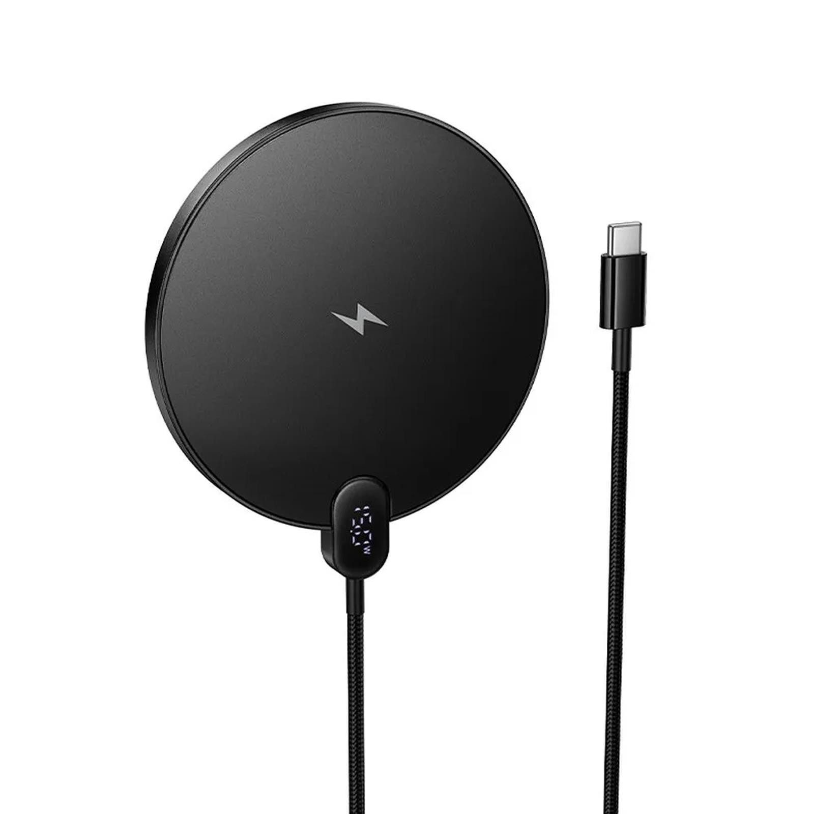 hoco. CW62 Wireless Charger 15W Qi Schnellladegerät Smartphone-Kabel, USB Typ C, (120 cm), LED-Display & USB-C Kabel induktive Ladestation für iPhone & Android