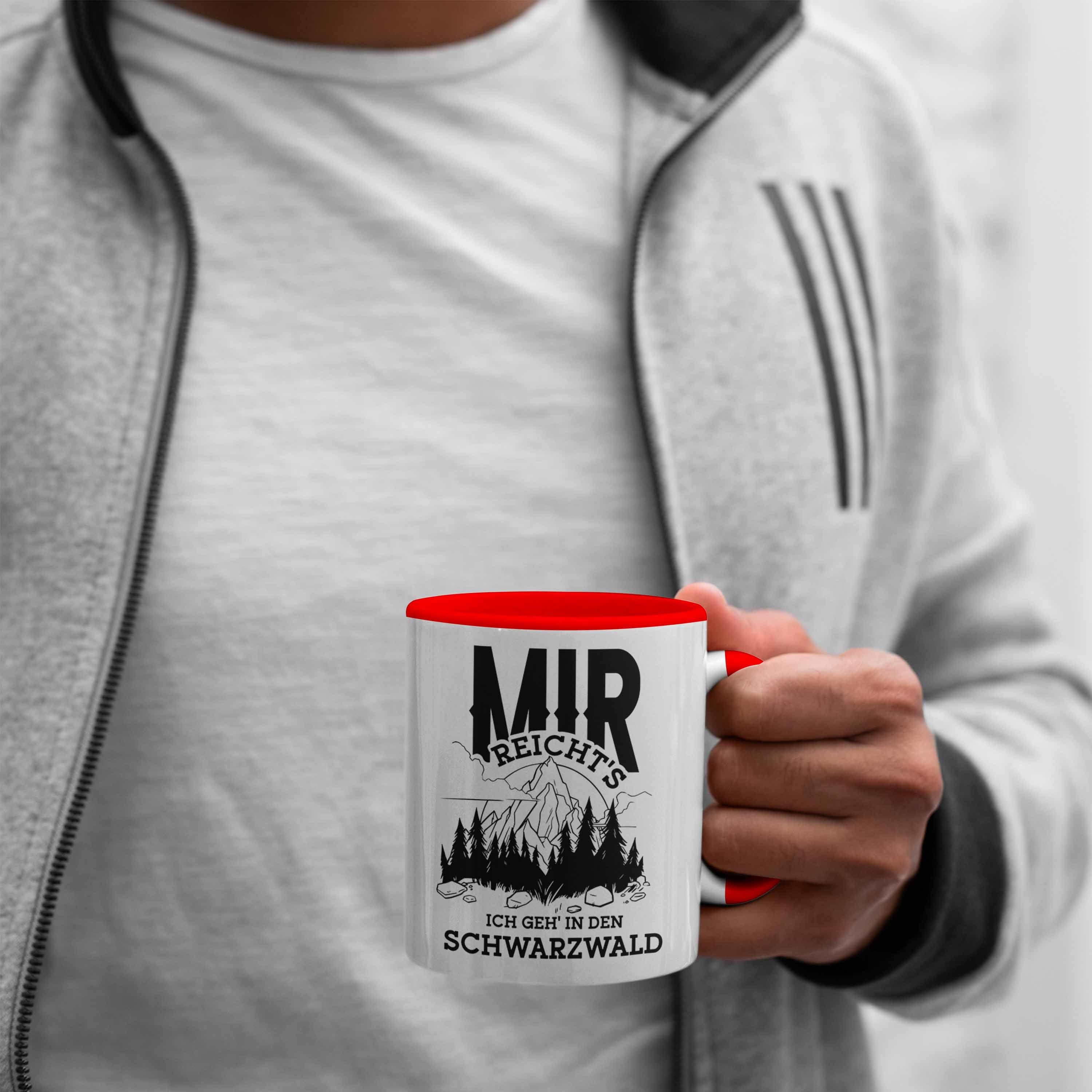 Naturfre Spruch Rot Tasse Tasse Trendation Schwarzwald lustigem - mit Wanderer für Geschenk