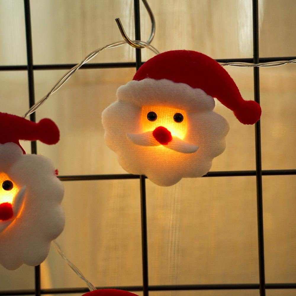 Deko Rosnek Kurzer LED-Lichterkette Batterie, Plüsch, Schneemann Weihnachtsbaum Rentier; Weihnachtsfeier, Weihnachtsmann 1.5/3M, für
