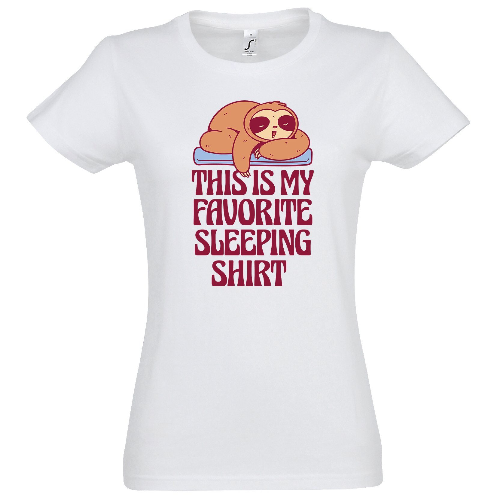 Youth Designz T-Shirt My Favorite Sleeping Damen Shirt mit süßem Frontprint Weiß