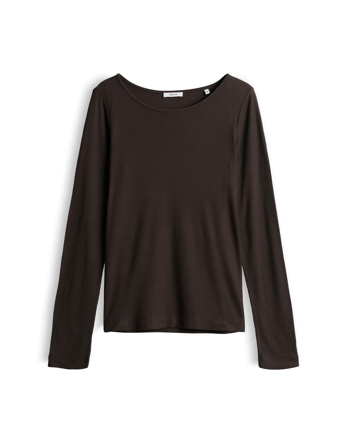 OPUS Longsleeve Smallo aus weichem Jersey Gerader Schnitt mit feiner Rippung und U-Boot-Ausschnitt – Bild 2 von 5