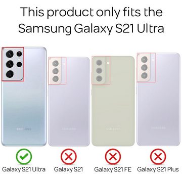 Nalia Smartphone-Hülle Samsung Galaxy S21 Ultra, Klare Hybrid Hülle / Harte Rückseite / Kratzfest / Super Transparent