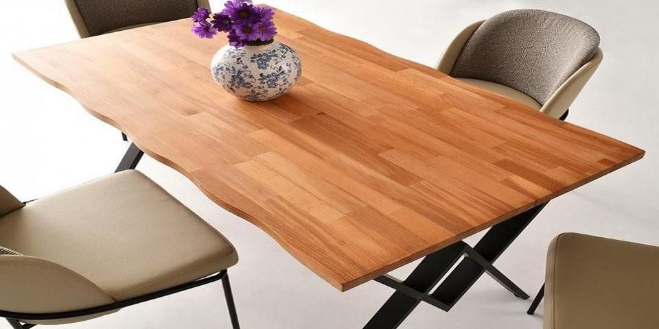 Xlmoebel Esstisch Massivholztisch mit natürlicher Baumkante und rustikalem Charme (1-St., Esstisch), Hergestellt in Europa