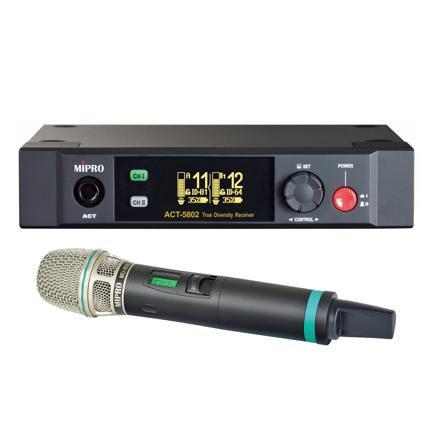Mipro Audio Mikrofon ACT-5802 2-Kanal Empfänger mit Handsender
