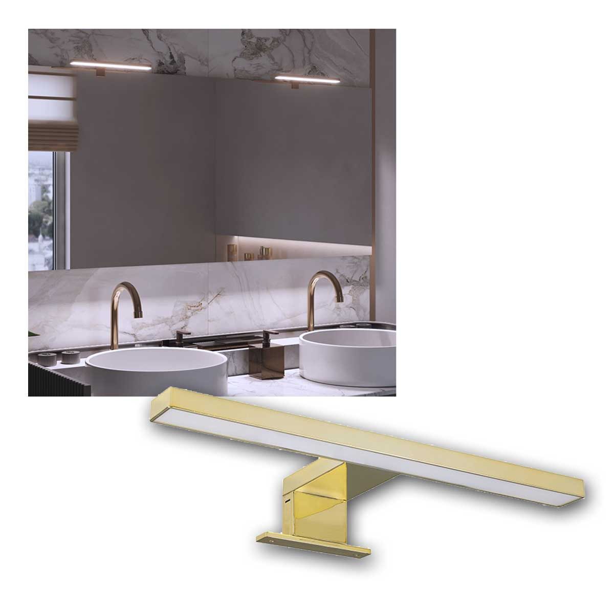 Designlight LED Spiegelleuchte Spiegel- & Bilderleuchte AMBER golden neutralweiß, neutralweiß