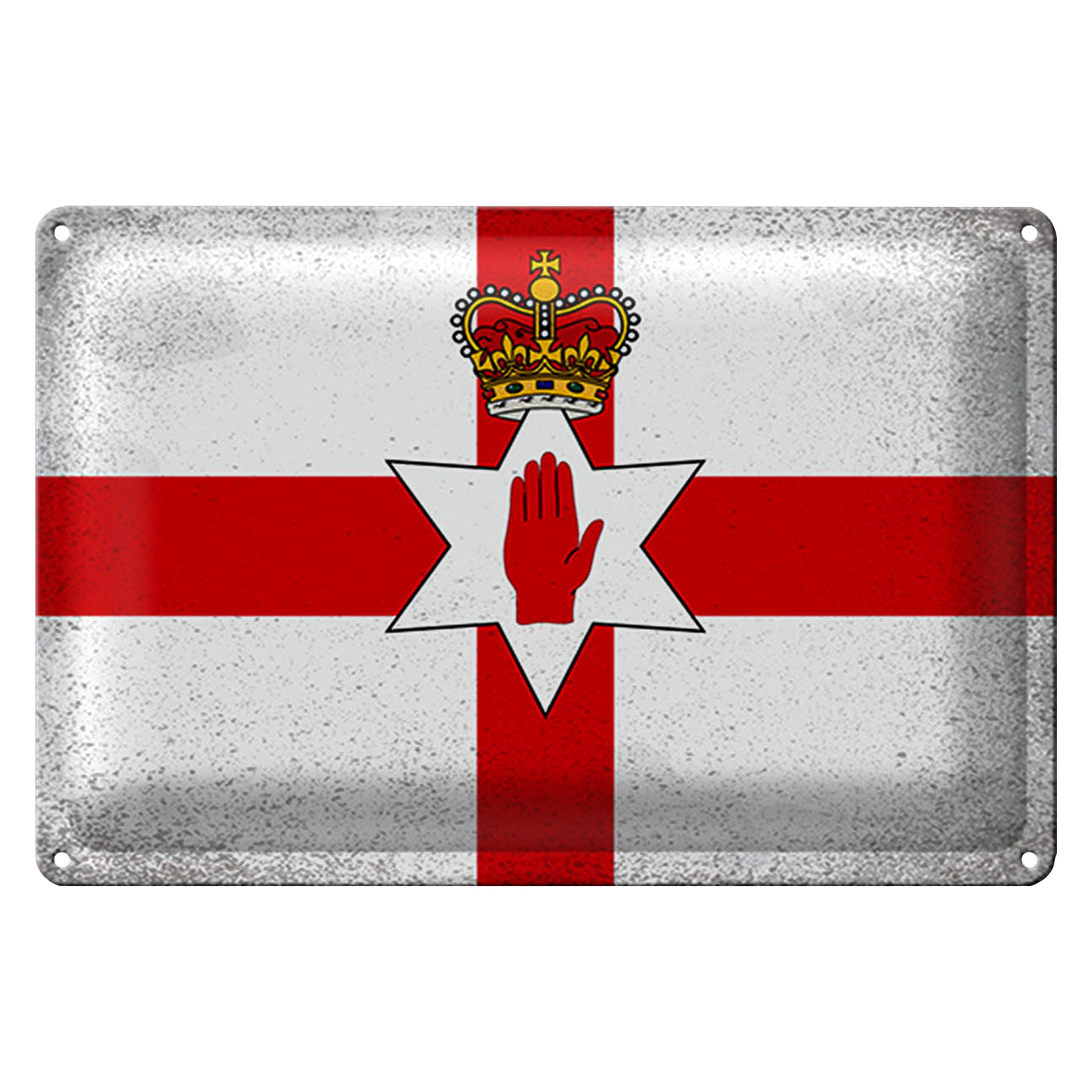 Roomando Metallschild Flagge Nordirland 18x12cm Flag Vintage
