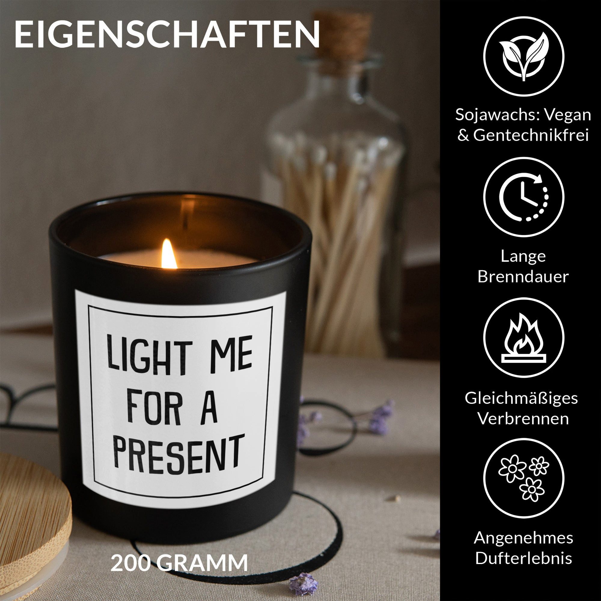 22Feels Duftkerze HANDGEMACHT Zitrus Geschenk Weihnachten Glas, MADE IN GERMANY, Europäisches Sojawachs, Bambusdeckel und Glas, Vegan
