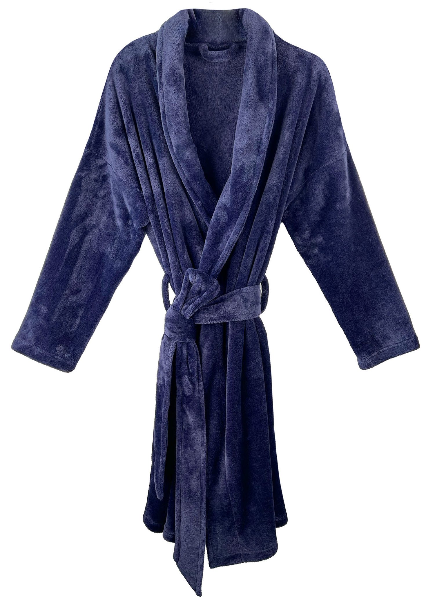 like it! Damenbademantel Kuscheliger Damen Morgenmantel, Midi, Polyester, Gürtel, Fleece