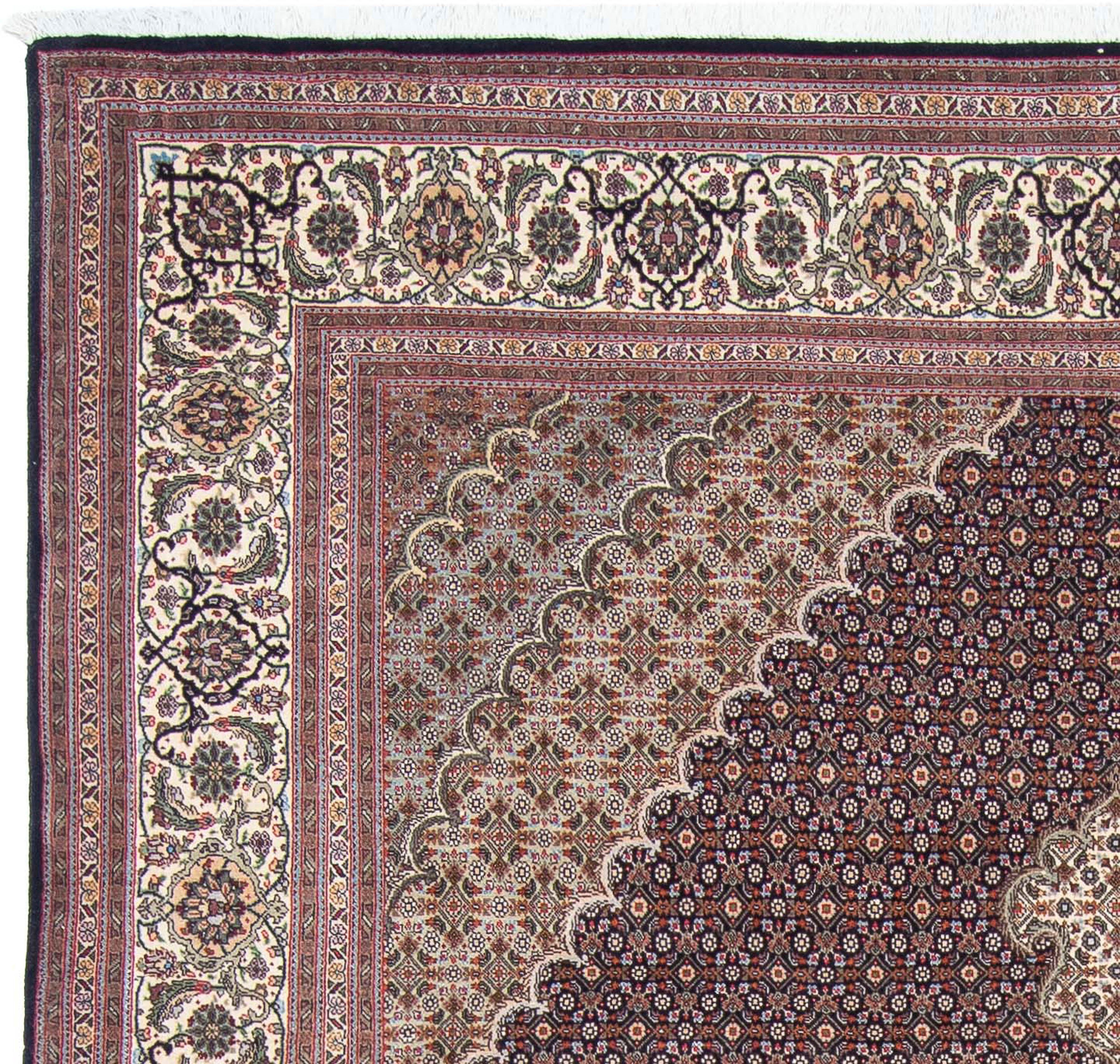 Orientteppich Perser - Handgeknüpft, morgenland, Täbriz Zertifikat 10 cm - Einzelstück rechteckig, 202 mit Höhe: - dunkelblau, x Wohnzimmer, mm, 300