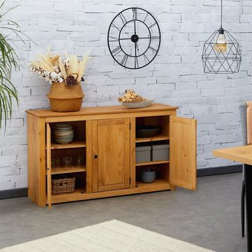 CARO-Möbel Kommode, Sideboard CANCUN - Kiefer Holz, 3-Türen, Wohnzimmer, Vielseitig