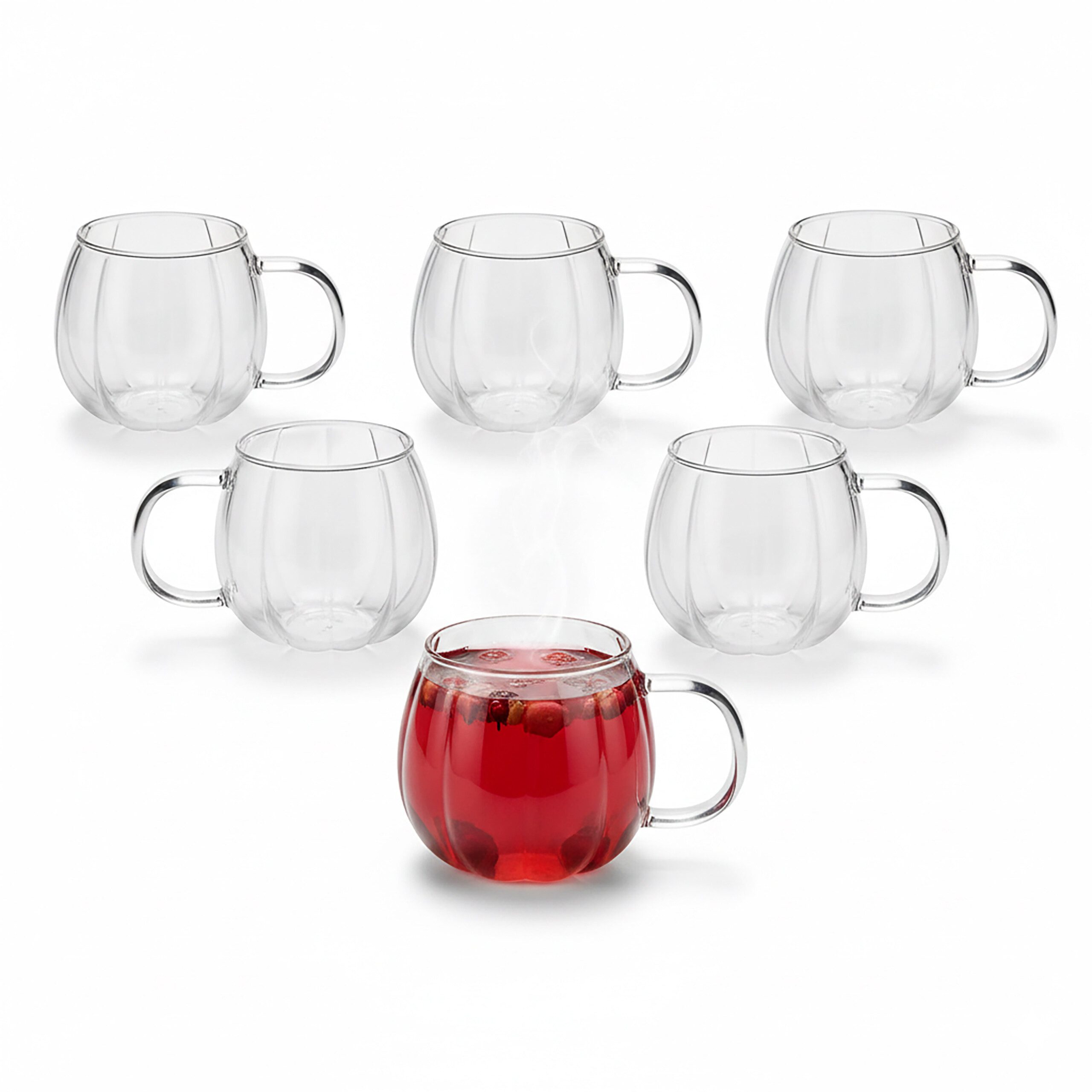 relaxdays Gläser-Set Gläser mit Henkel Set, 6-tlg., Glas, 6er Pack