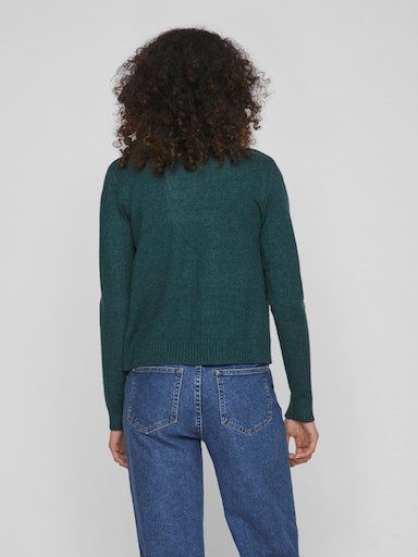 Vila Cardigan VIRIL SHORT L/S KNIT CARDIGAN-NOOS Pine Ponderosa Detail:DARK MELANGE