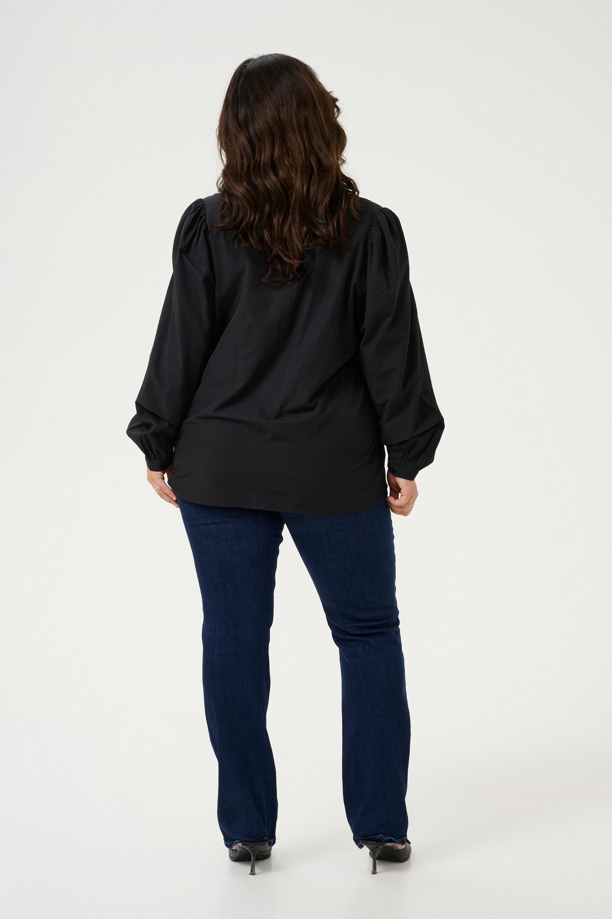 KAFFE Curve Langarmbluse Langarm-Bluse KCmai Große günstig online kaufen